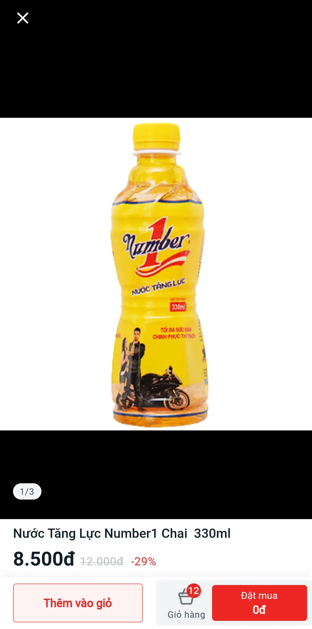 Hình ảnh Nước tăng lực Number 1 chai 330ml