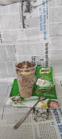 Hình ảnh Milo Đá Bào sữa Kèm Topping Milo giòn tan 