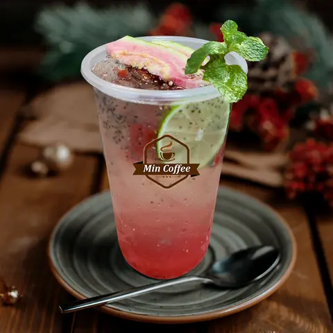 Hình ảnh Soda ổi hồng hạt chia