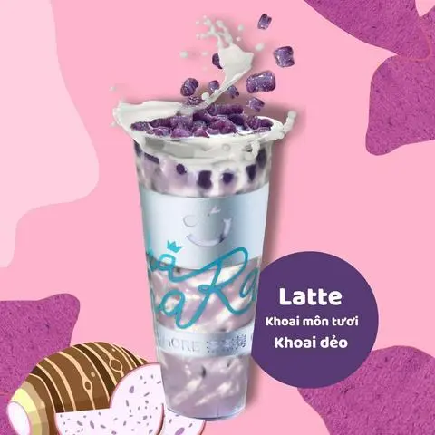 Hình ảnh Latte khoai môn tươi mix Khoai dẻo (M)