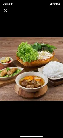Hình ảnh Bún chả viên + nem cua bể 