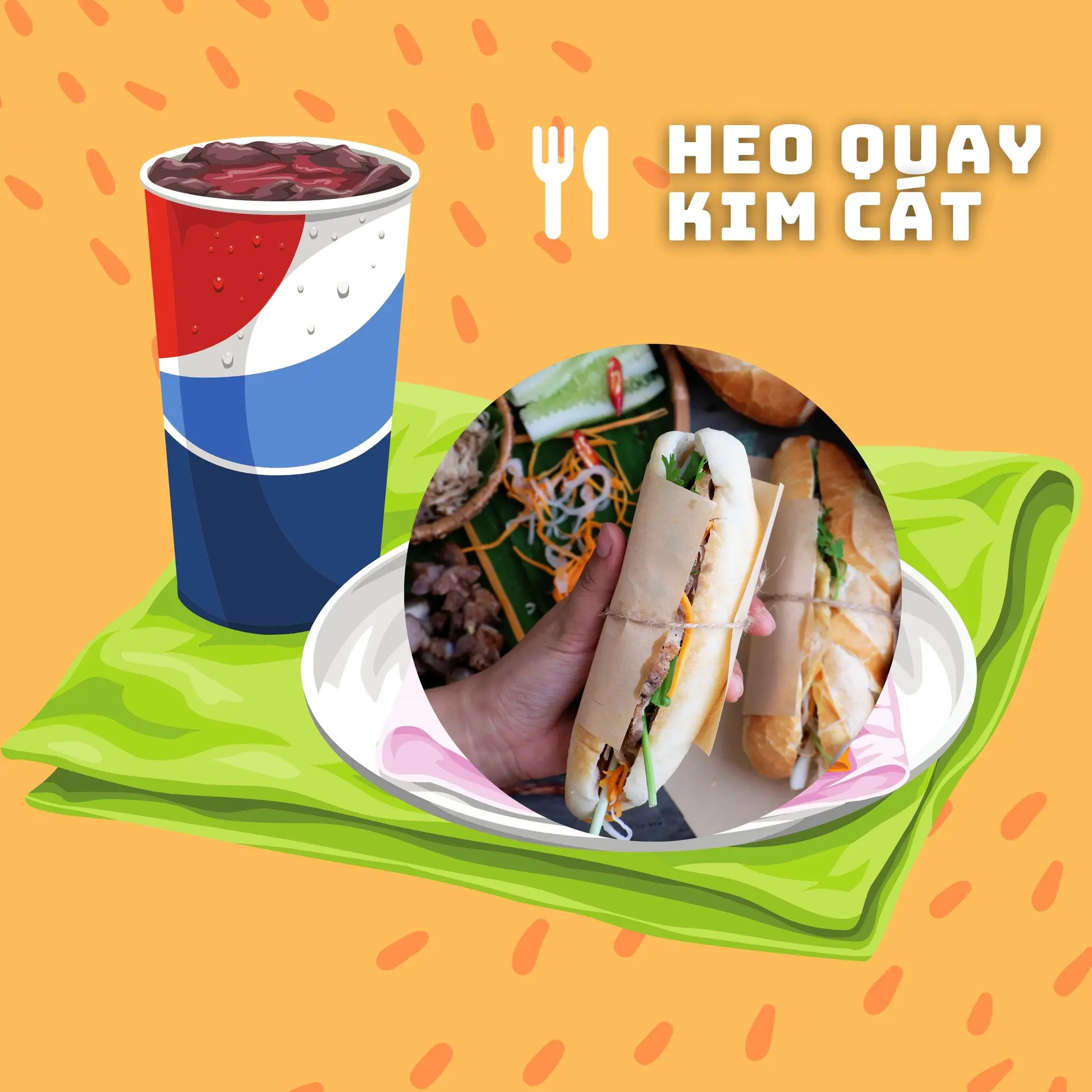 Hình ảnh Bánh Mì Heo Quay + Coffee/Nước Ngọt 