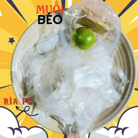 Hình ảnh Bánh tráng dẻo sợi muối béo sate tắc