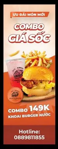 Hình ảnh Combo burger khoai nước