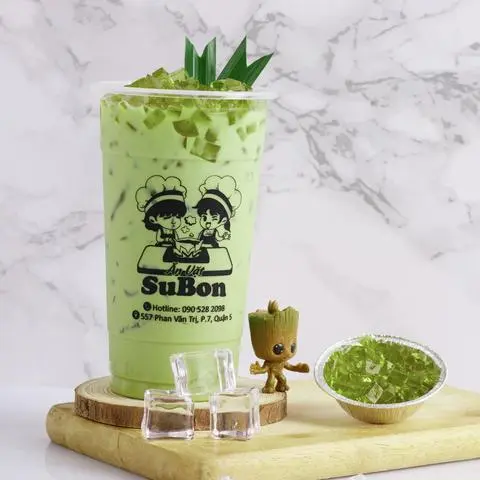 Hình ảnh Trà sữa thái xanh + thạch thái xanh 