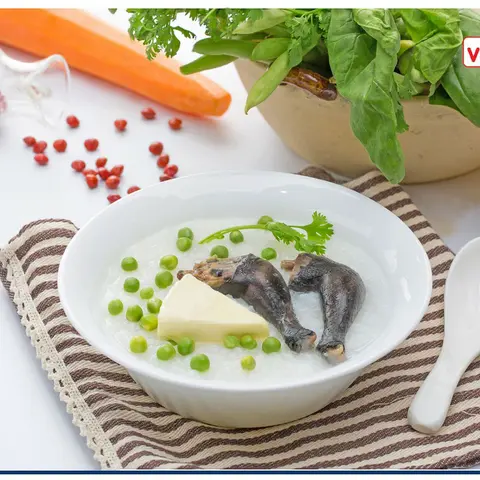 Hình ảnh Cháo gà ác hầm đậu đen