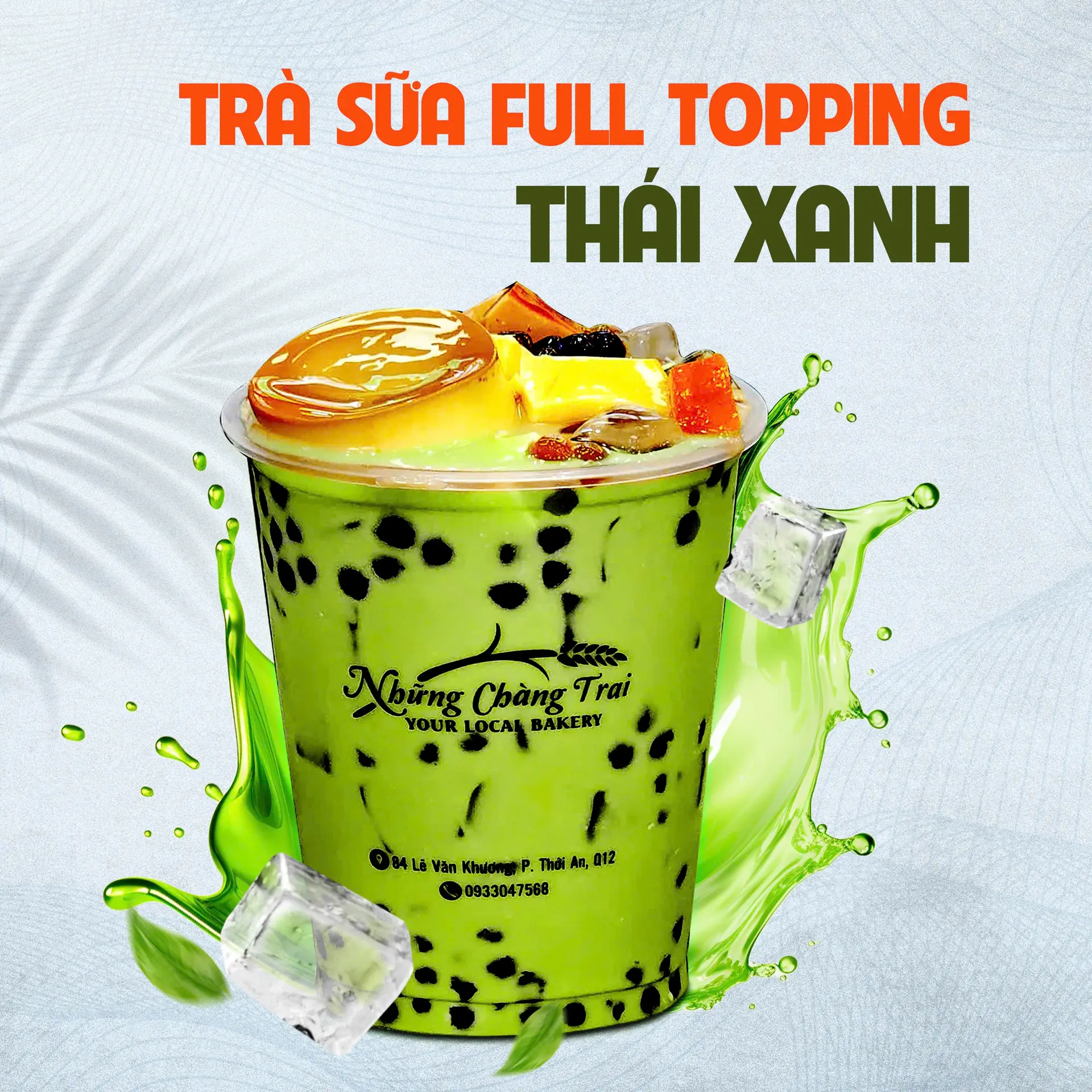 Hình ảnh Trà Sữa Thái Xanh Full Topping Size 1 Lít 