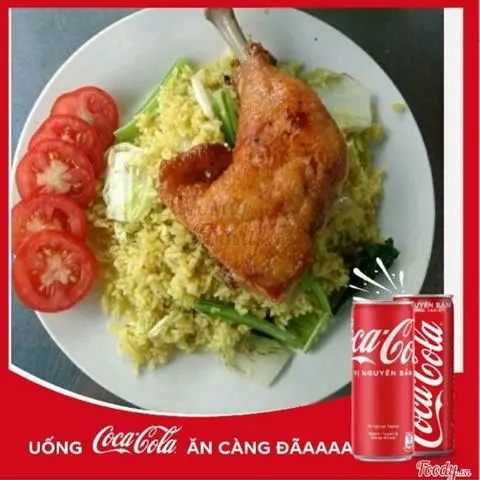 Hình ảnh CƠM CHIÊN RAU ĐÙI GÀ + COCA