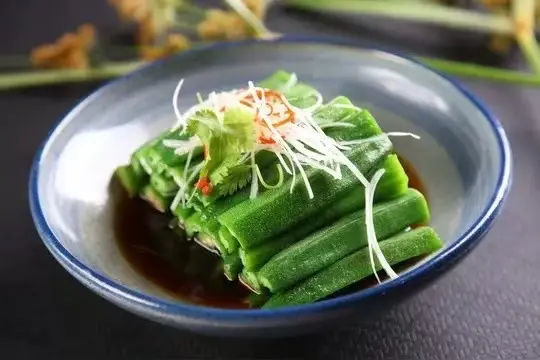 Hình ảnh 葱油秋葵-đậu bắp sốt dầu hành 