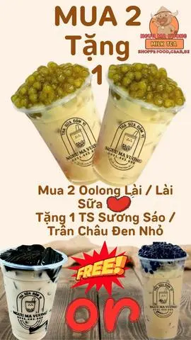 Hình ảnh Combo 2 ly Olong lài sữa tặng 1 trà sữa size M