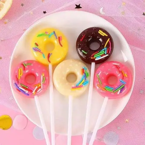 Hình ảnh 5 cây Kẹo mút hình bánh Donut nội địa