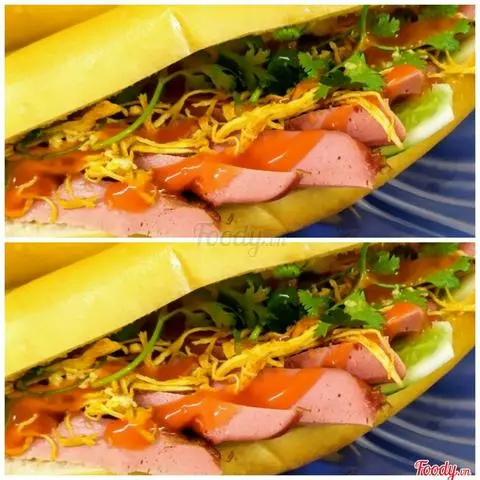 Hình ảnh Bánh Mì Xúc Xích Gà Xé