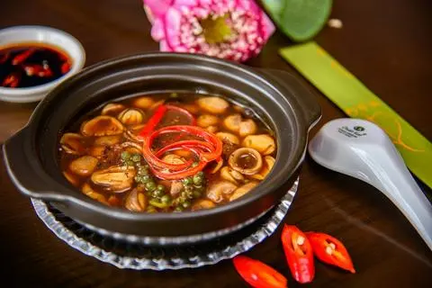 Hình ảnh Nấm rơm sốt tiêu xanh chay