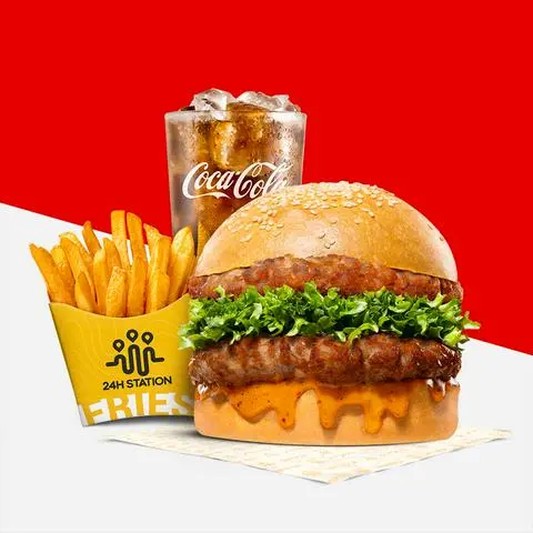 Hình ảnh Combo Burger 2 Miếng Bò Nướng