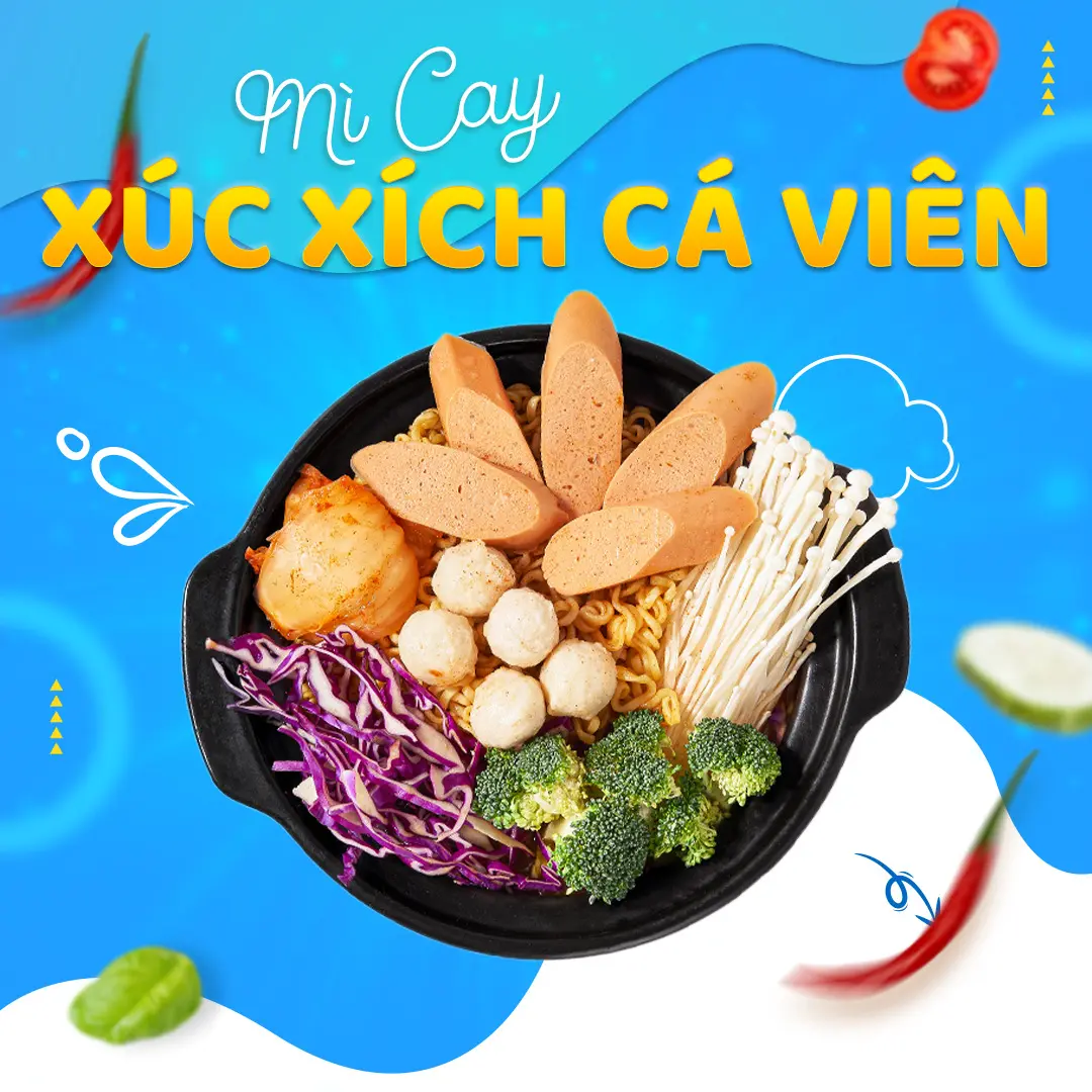 Hình ảnh Mì Cay Xúc Xích Cá Viên