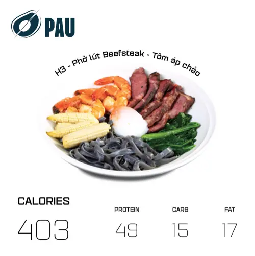 Hình ảnh H3 - Phở lứt Beefsteak - Tôm áp chảo  