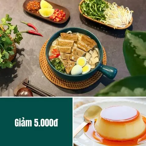 Hình ảnh Combo bún chả cá + Bánh flan
