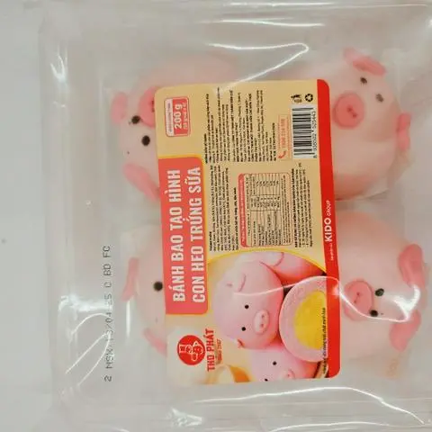 Hình ảnh Bánh bao con heo chưa hấp (gói 4 cái)