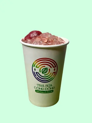 Hình ảnh Trà Olong Dâu Tươi Đá Xay