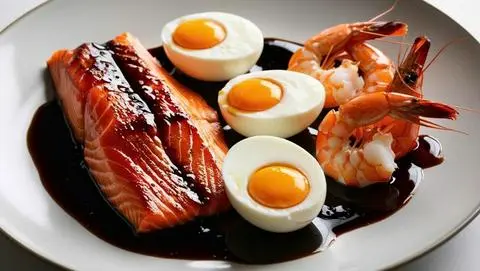 Hình ảnh COMBO 1: CÁ HỒI & TÔM & TRỨNG GÀ LÒNG ĐÀO NGÂM TƯƠNG 