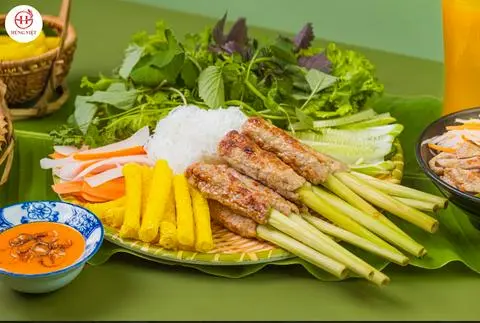 Hình ảnh nem nha trang bọc xã nướng 10 cay