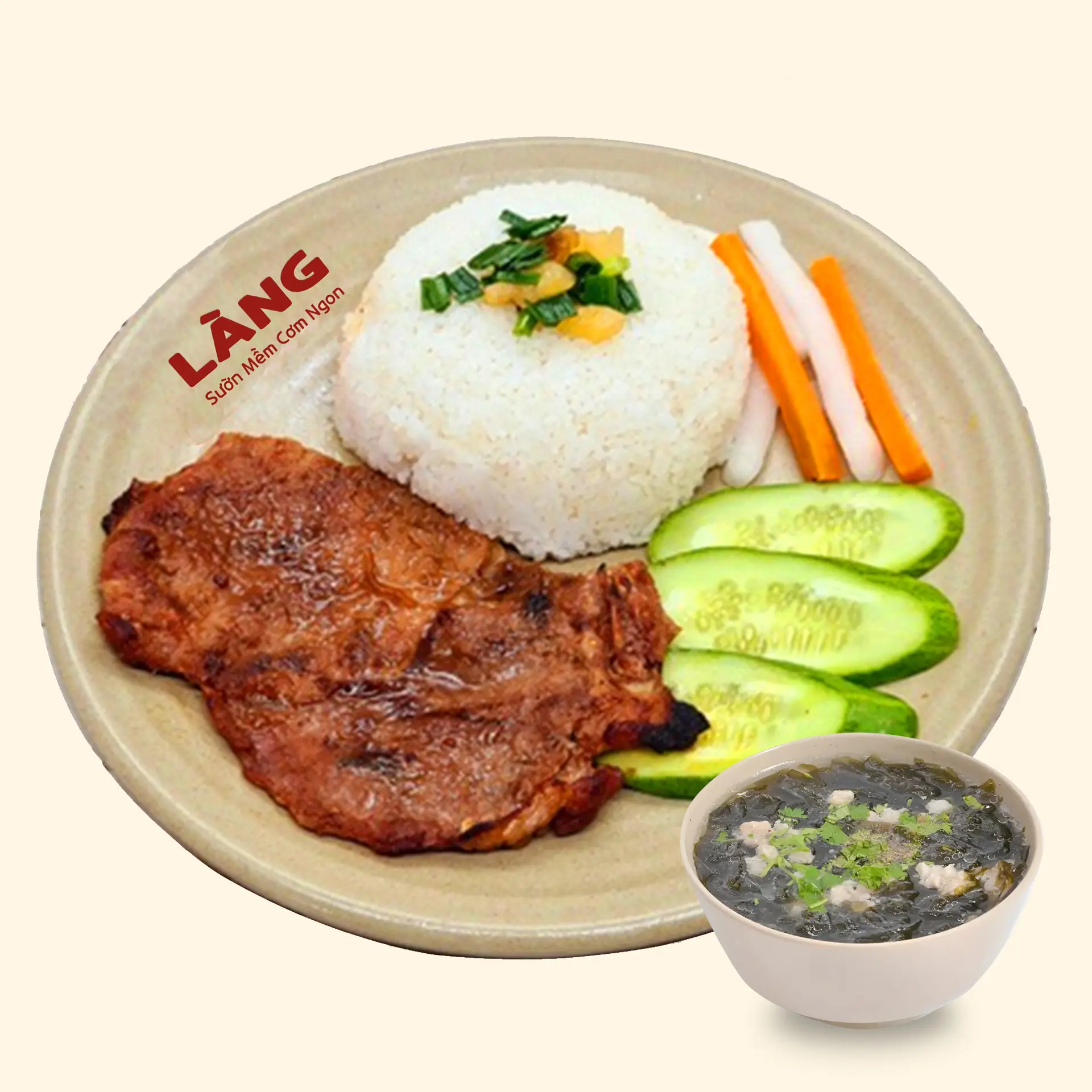 Hình ảnh Cơm Tấm Sườn Nướng - Canh Rong Biển