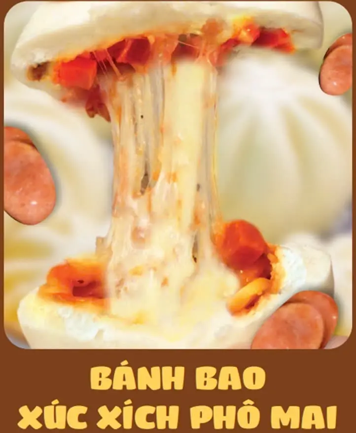 Hình ảnh Bánh Bao Xúc Xích Phô Mai 100g