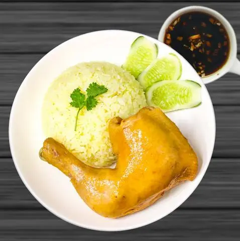 Hình ảnh Cơm đùi gà luộc - steam chicken thigh with rice