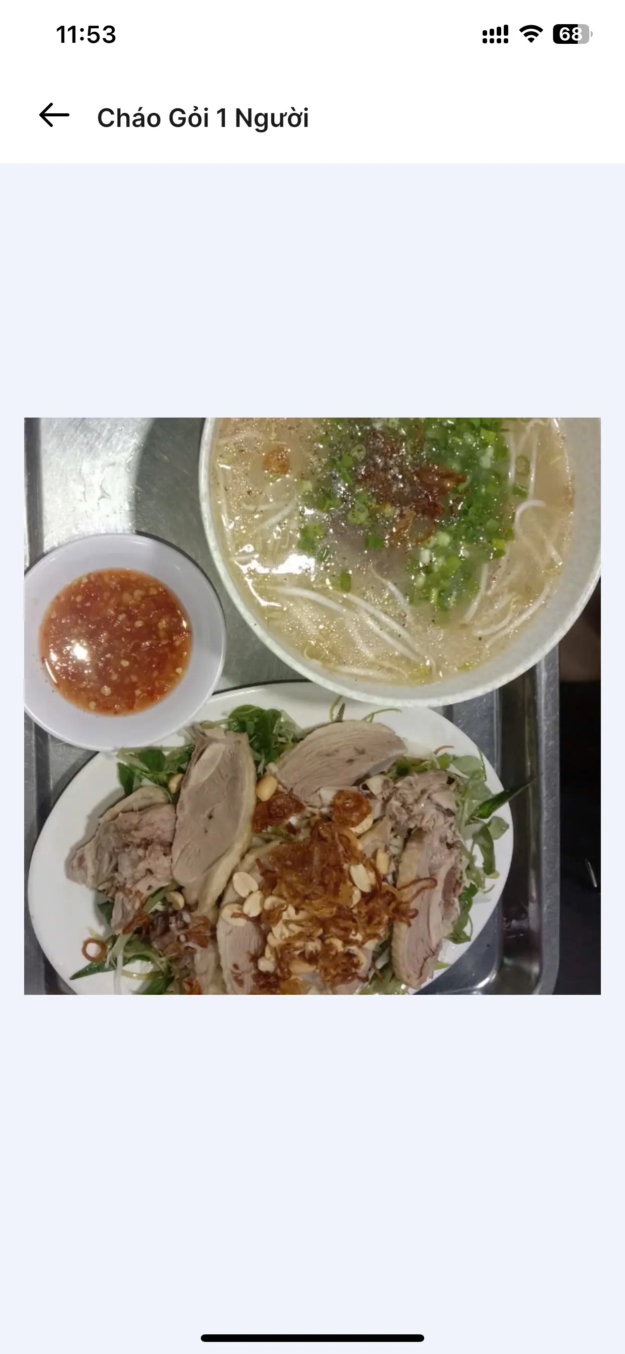 Hình ảnh cháo gỏi 1 người