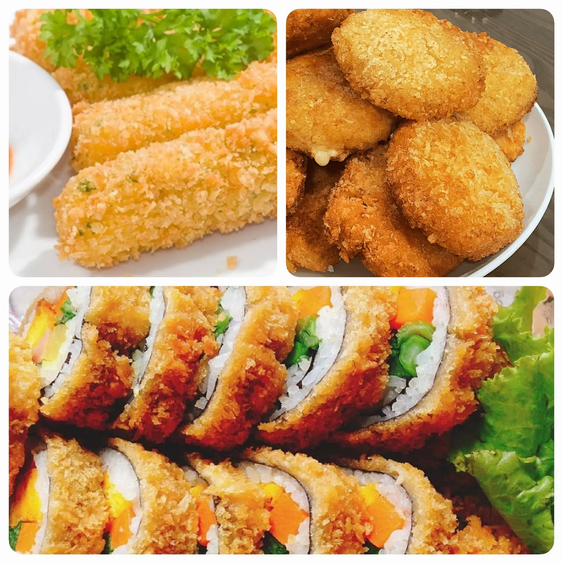 Hình ảnh Combo ăn vặt (1 bánh gà, 1 kimbap chiên, 2 phô mai que)