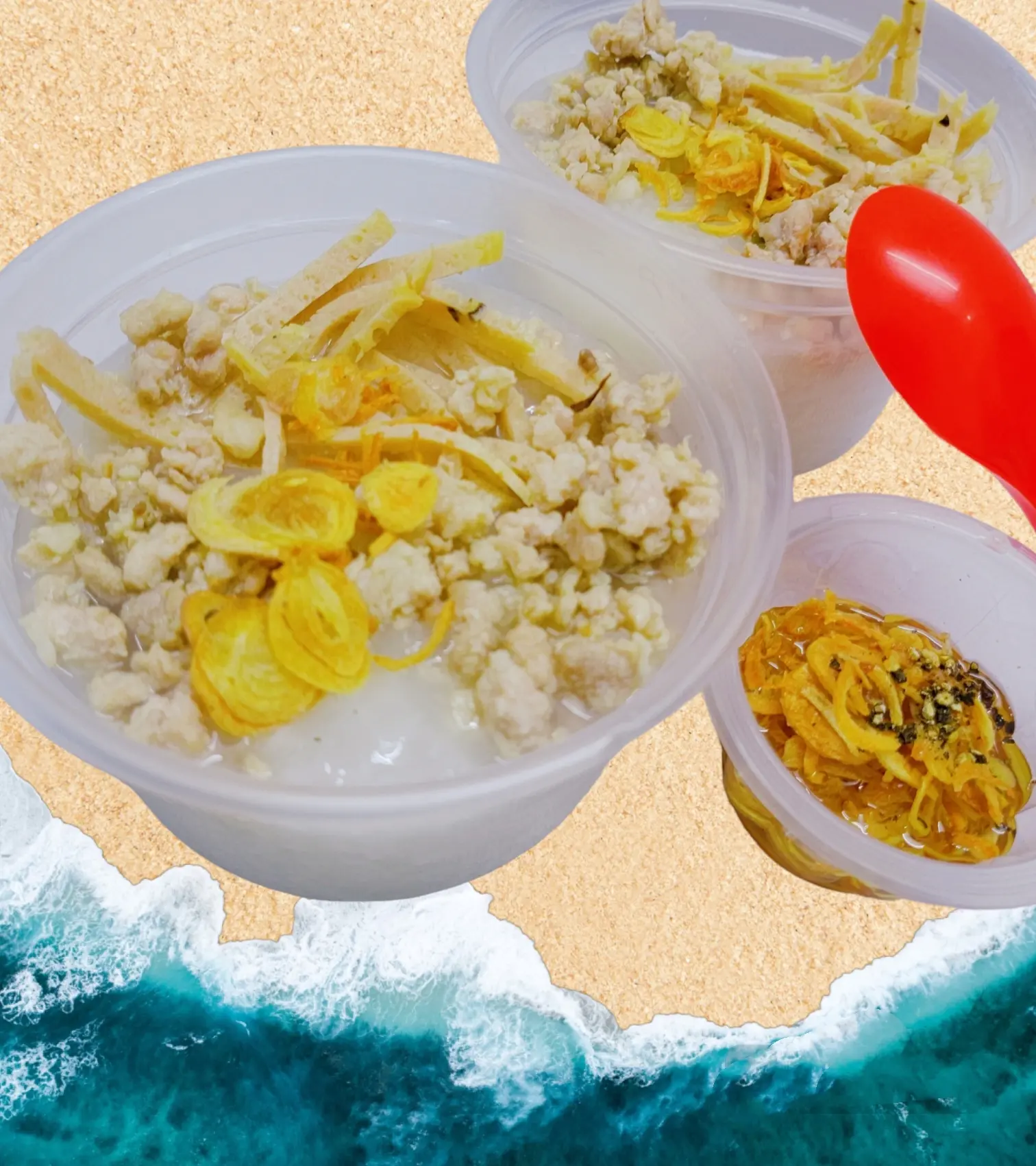Hình ảnh Cháo Thịt Bằm (Heo Ba Chỉ), Chả Lụa (ST25) + Tặng Sốt Mắm Hành Phi