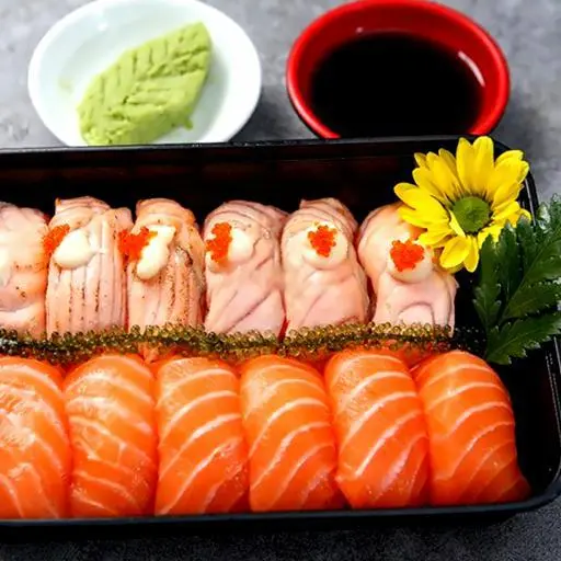 Hình ảnh NC5 - sushi cá hồi tổng hợp