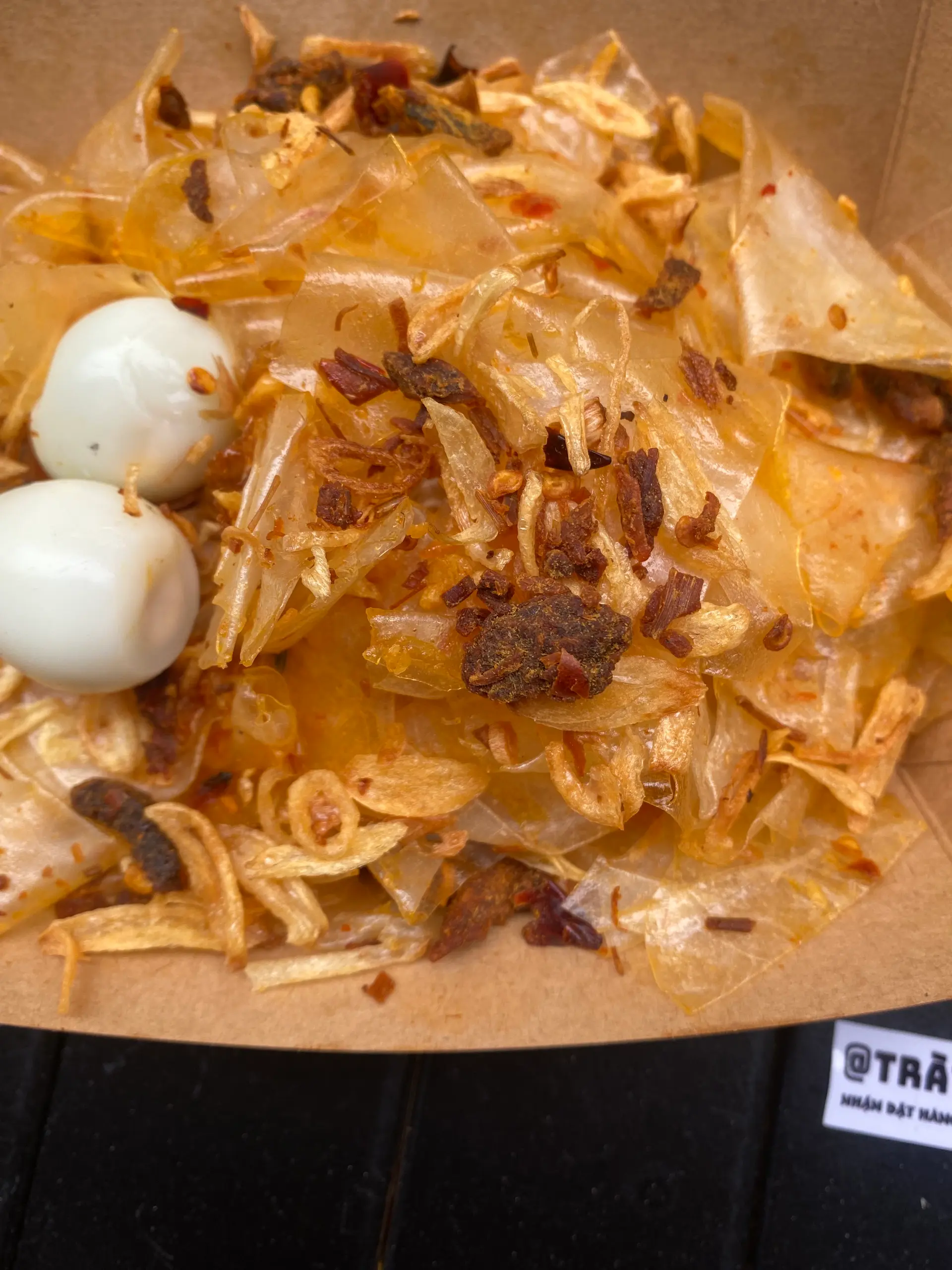 Hình ảnh Bánh Tráng Dẻo Trộn Sate