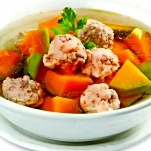 Hình ảnh Canh bí đỏ thịt bằm