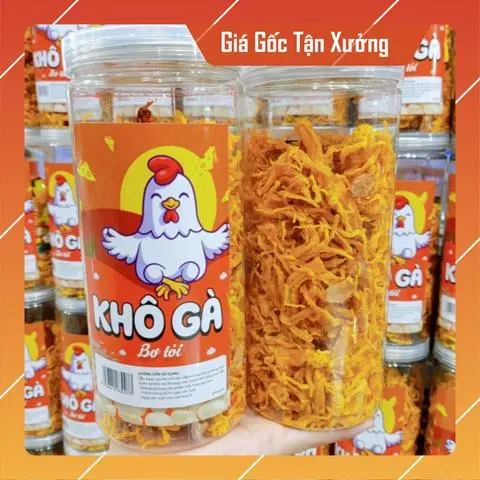 Hình ảnh khô gà bơ tỏi hũ 300 gr