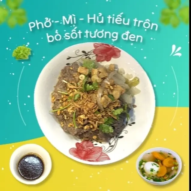 Hình ảnh Phở trộn bò sốt tương đen - thường - trứng lòng đào