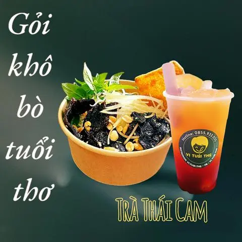 Hình ảnh Combo Gỏi Khô Bò + Trà Thái Cam