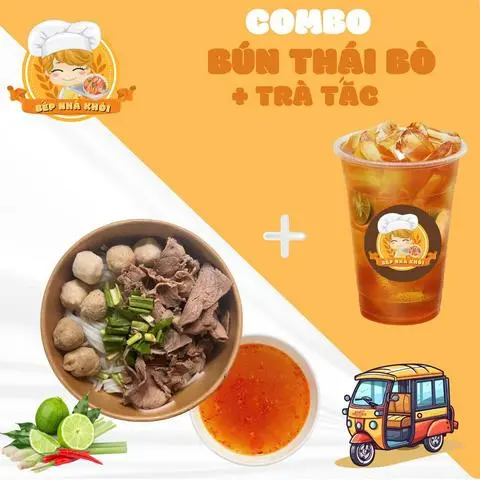 Hình ảnh Combo bún thái bò + trà tắc