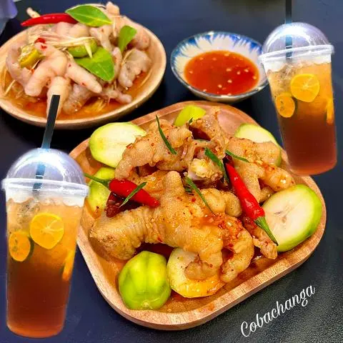 Hình ảnh Combo rút xương sốt thái M + hồng trà tắc size M 