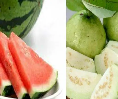 Hình ảnh Ổi và Dưa Hấu Muối Tây Ninh lạnh ngon 500gr