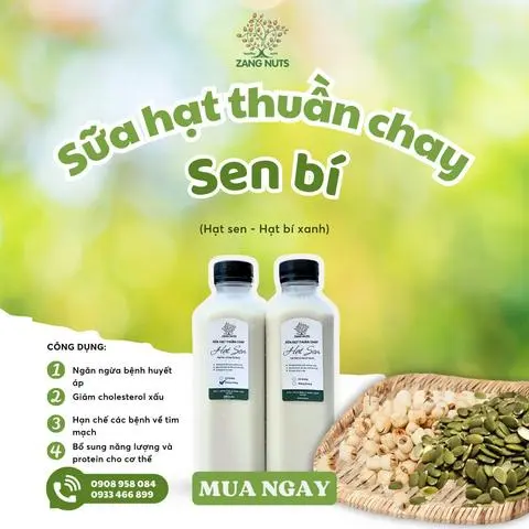 Hình ảnh Sữa Hạt sen mix Hạt bí xanh