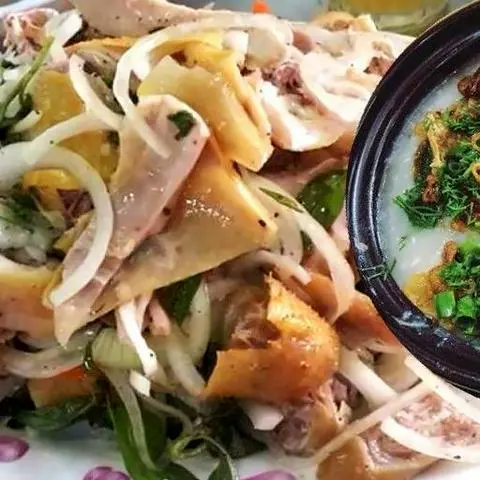 Hình ảnh 2 phần Cháo + gỏi góc tư đùi