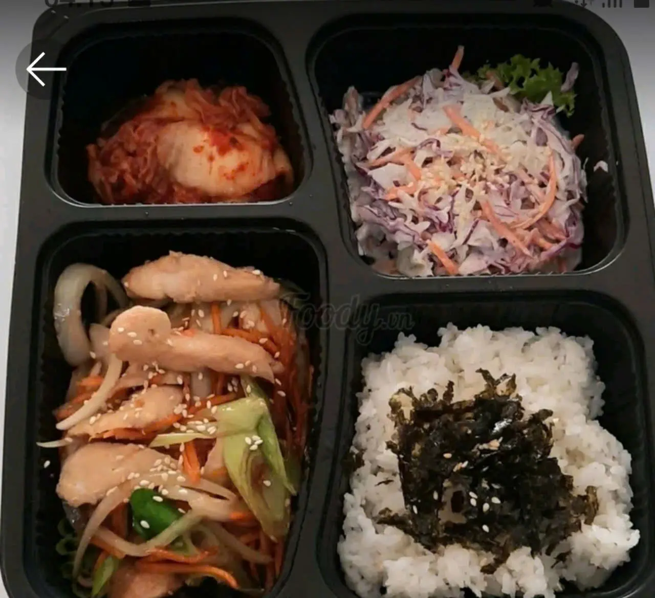 Hình ảnh Set N7 (Bento gà xào rau củ + Cơm trắng trứng ốp la + Salad Bắp Cải Sốt Mayonnaise 