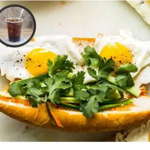 Hình ảnh Combo bánh mì 1 trứng - 1 ly coca