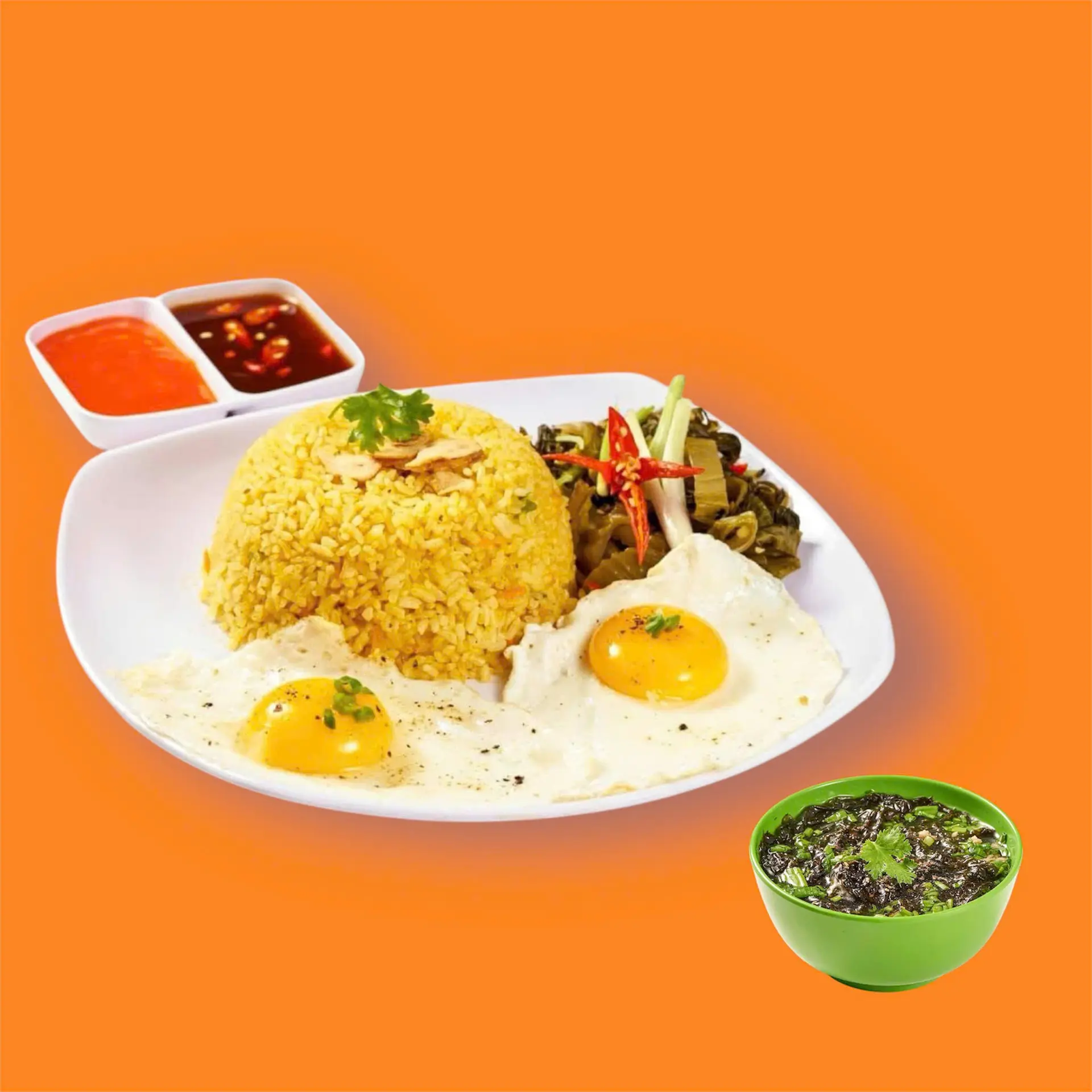Hình ảnh Cơm 01 trứng ốp la - 01 sâm lạnh