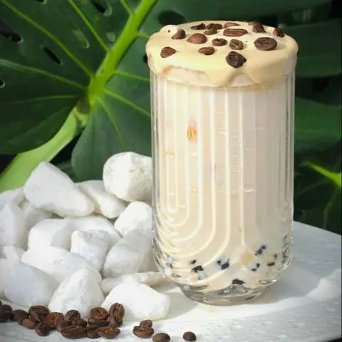 Hình ảnh Ô lông sữa kem cà phê trân châu - Olong jasmine coffee cream boba