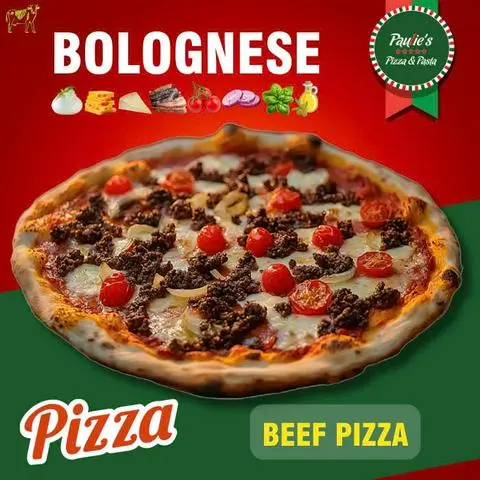 Hình ảnh Pizza Bò Bằm Sốt Cà Kiểu Ý | Bolognese Pizza