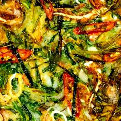 Hình ảnh 해물파전 . Bánh xèo hải sản+món ăn phụ