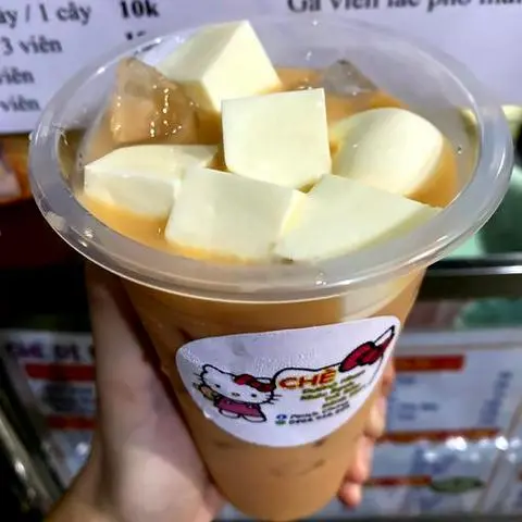 Hình ảnh Thái đỏ bánh flan trân châu