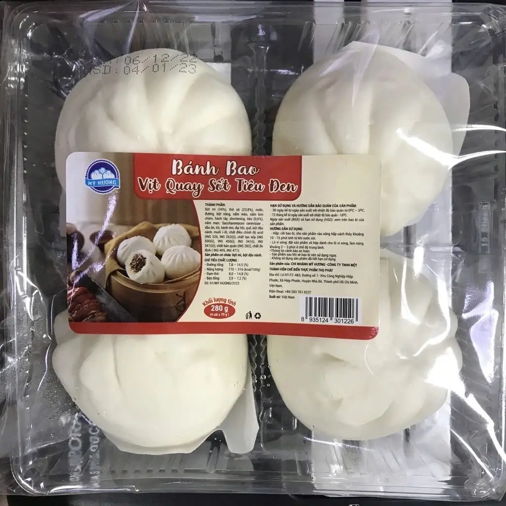 Hình ảnh Bánh Bao Vịt Quay Sốt Tiêu Đen (Gói 4 cái)